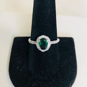 Bomb Party Emerald & White Topaz Ring